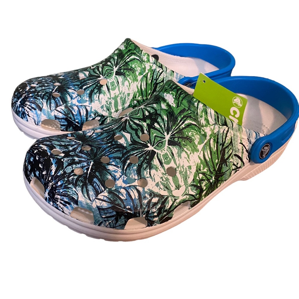 Crocs Classic Original Clogs, Classic Tropical III, Women’s Size 11/Men’s Size 9
